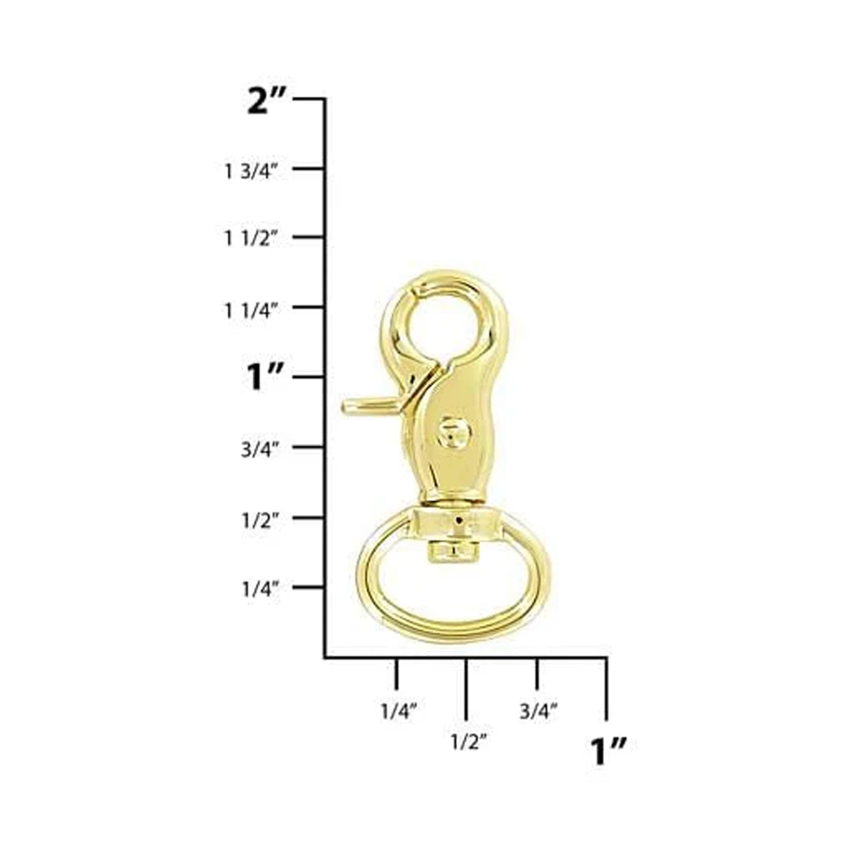 1/2" Shiny Gold, 1 1/4" Trigger Swivel Snap Hook, Zinc Alloy, 5-Pack