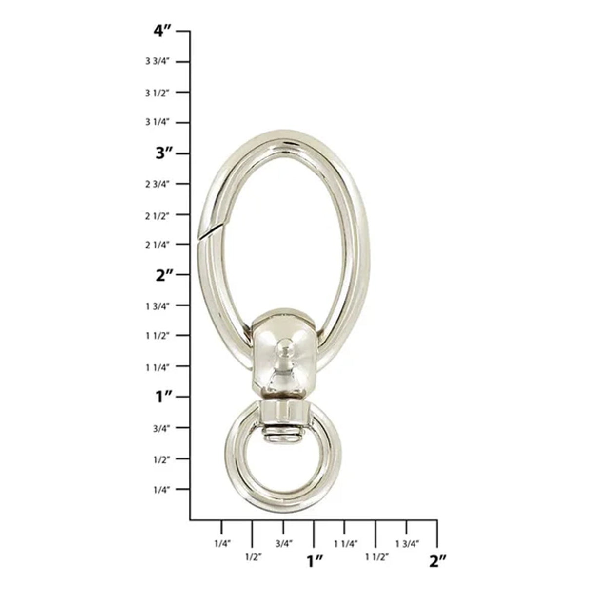 1/2" Nickel, Lever Swivel Snap Hook, Zinc Alloy
