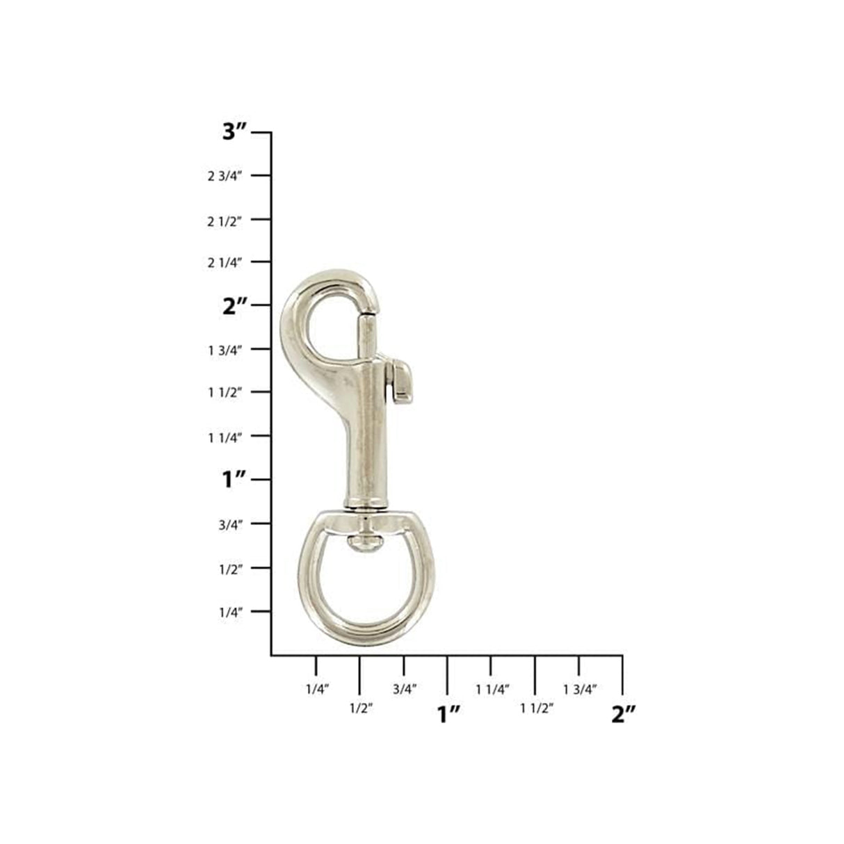 1/2" Nickel, Swivel Snap Hook, Zinc Alloy