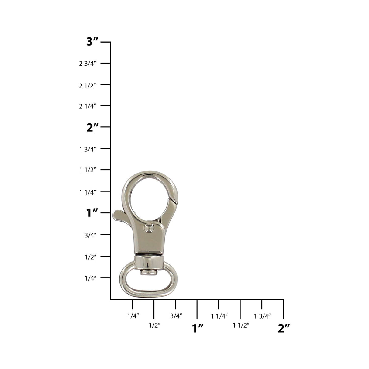 1/2" Nickel, Trigger Swivel Snap Hook, Zinc Alloy