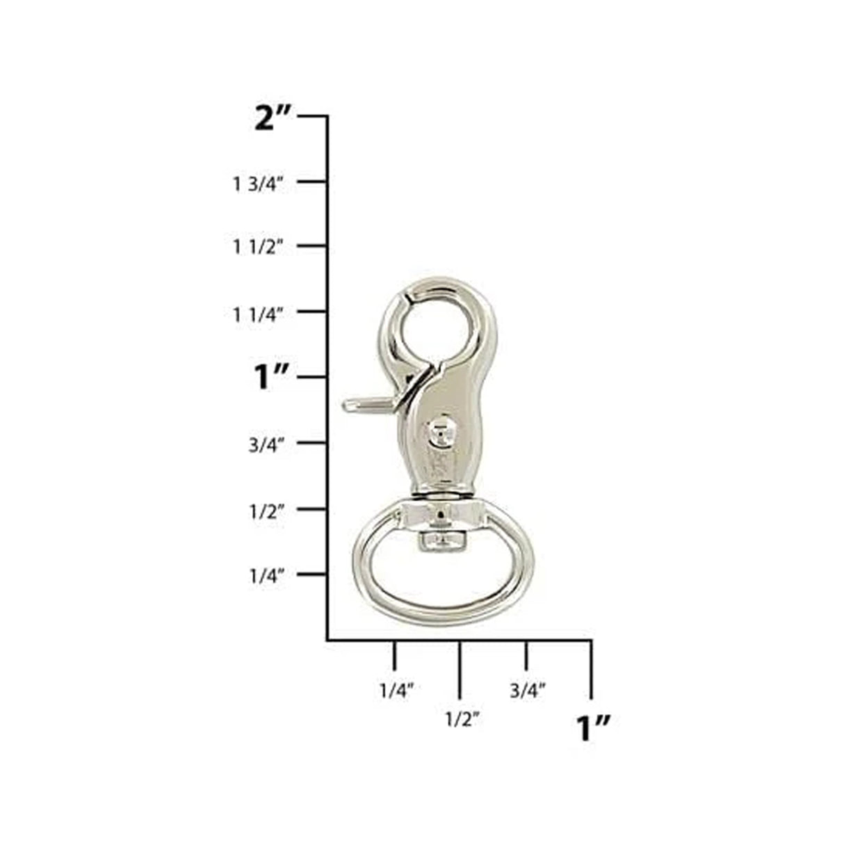 1/2" Shiny Nickel, Trigger Swivel Snap Hook, Zinc Alloy-PK5