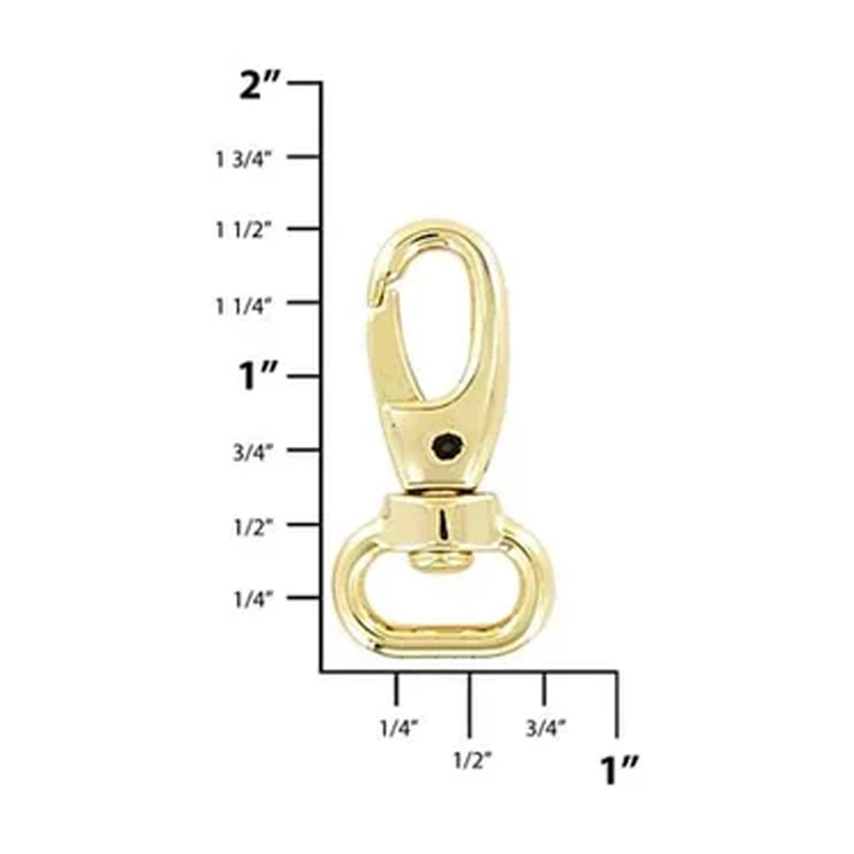 1/2" Shiny Gold, Lever Swivel Snap Hook, Zinc Alloy- 5pk