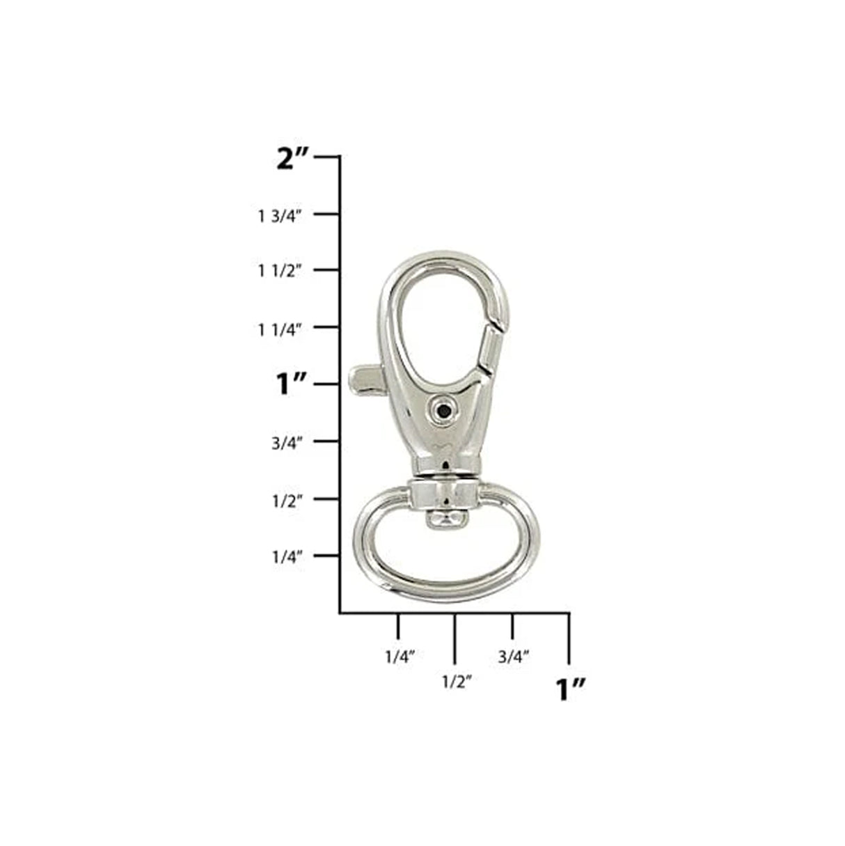 1/2" Shiny Nickel, Trigger Swivel Snap Hook, Zinc Alloy -PK5