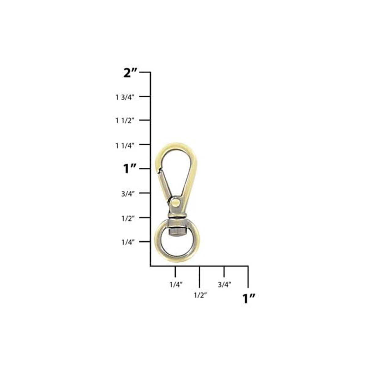 1/4" Antique Brass, Lever Swivel Snap Hook, Zinc Alloy-PK5