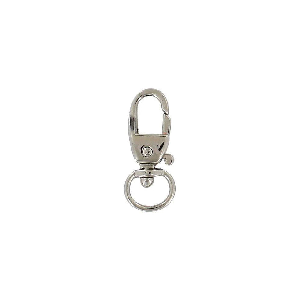 1/4" Shiny Nickel, Swivel Snap Hook, Zinc Alloy-PK5
