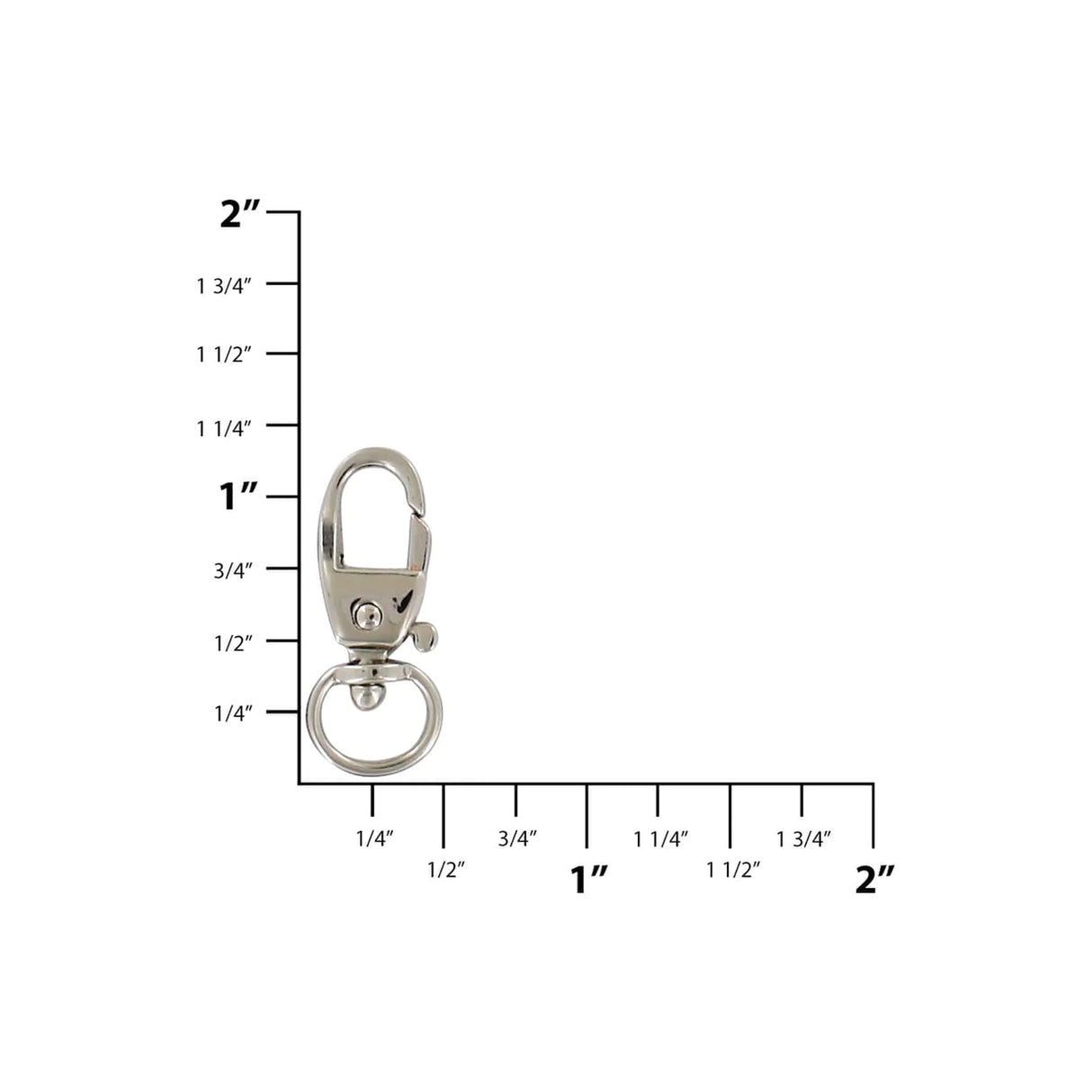 1/4" Shiny Nickel, Swivel Snap Hook, Zinc Alloy-PK5