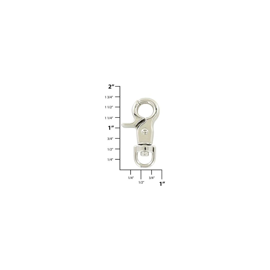 1/4" Shiny Nickel, Trigger Swivel Snap Hook, Zinc Alloy