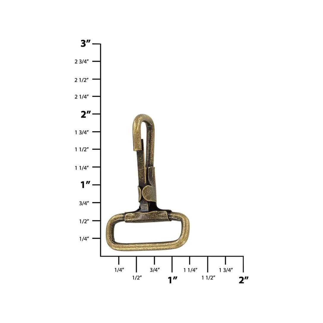 1" Antique Brass, Halter Snap Hook, Steel
