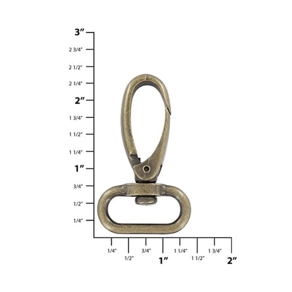 1" Antique Brass, Swivel Snap Hook, Zinc Alloy
