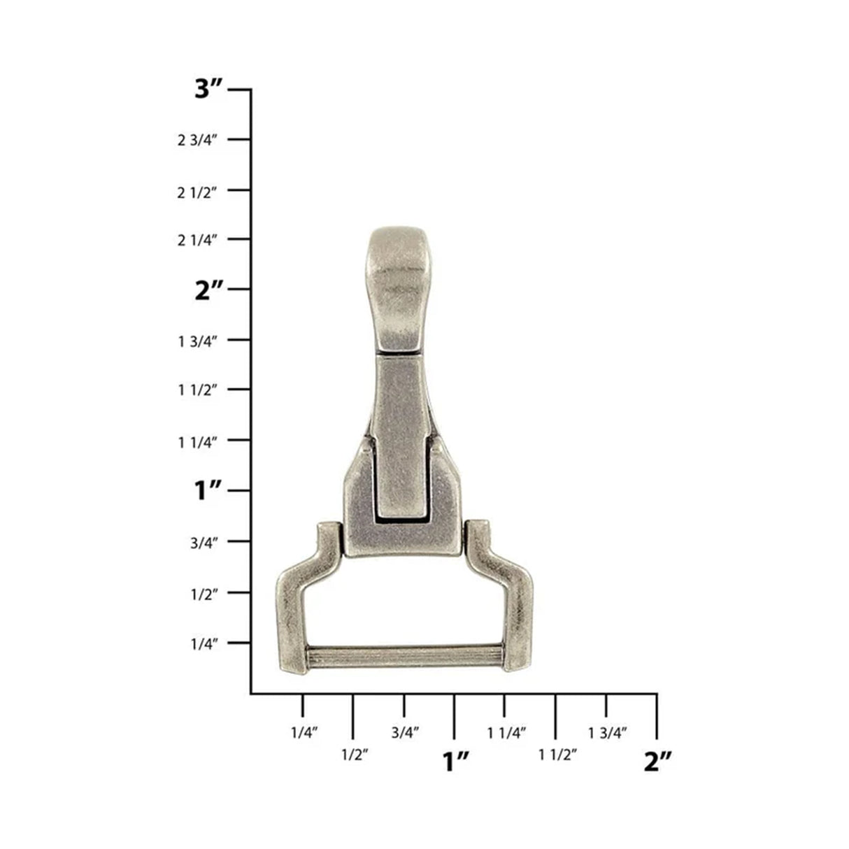 1" Antique Silver, Lever Snap Hook, Zinc Alloy