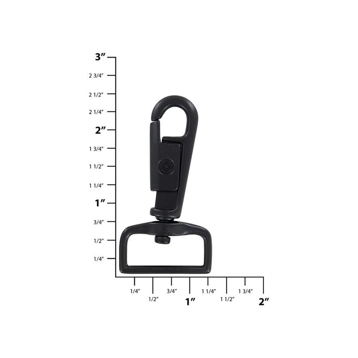 1" Matte Black, Artisan Swivel Snap Hook, Zinc Alloy