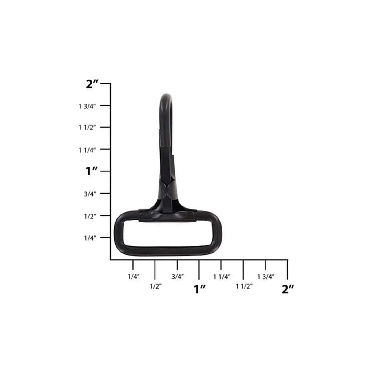 1" Shiny Black, Halter Snap Hook, Steel