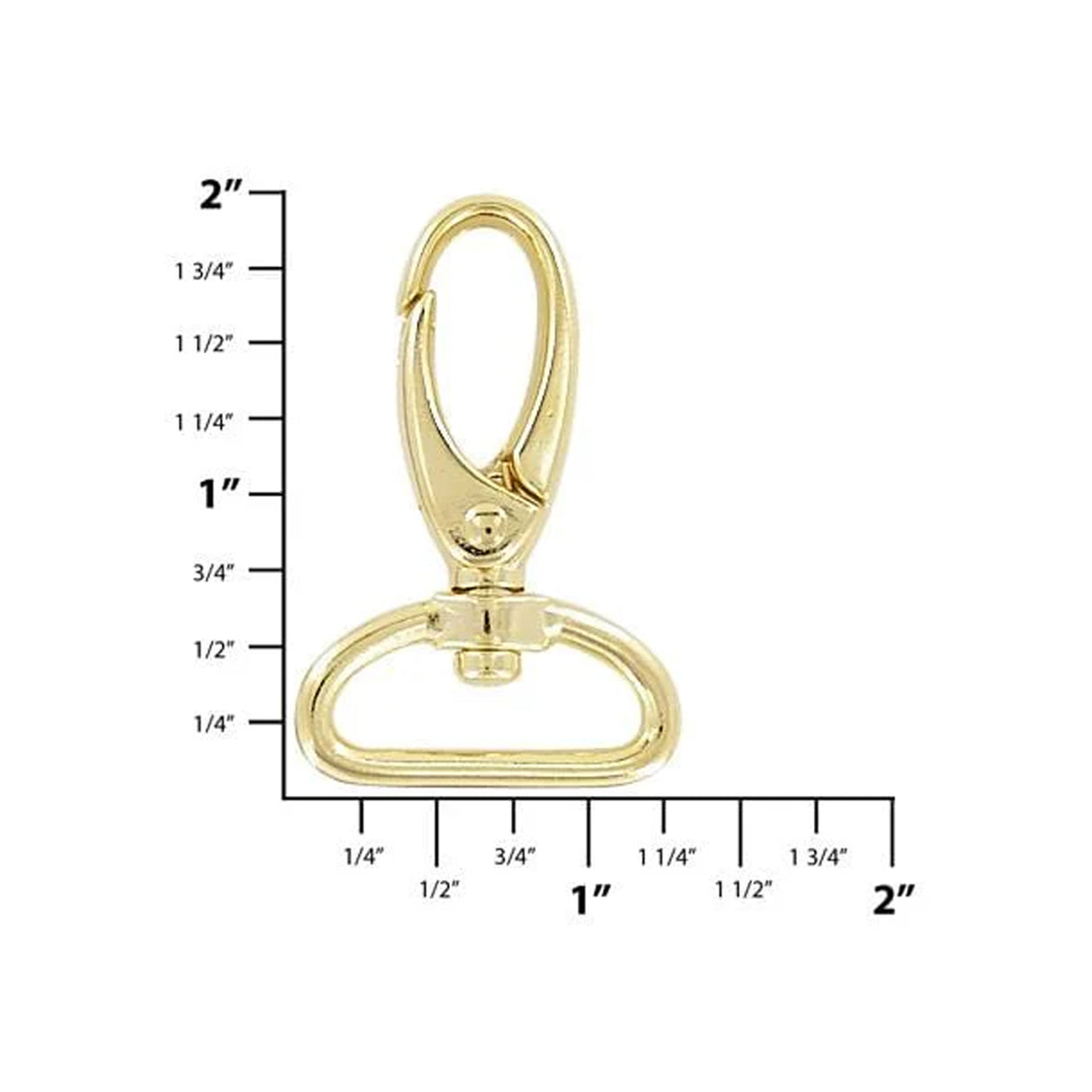 1" Shiny Gold, Lever Swivel Snap Hook, Zinc Alloy-4PK