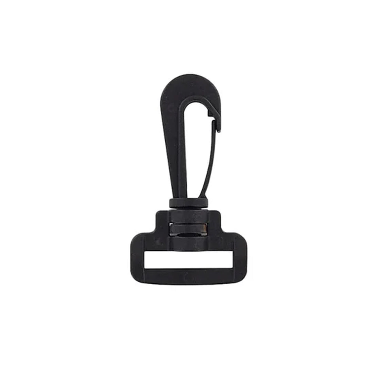 1" Matte Black, Lever Swivel Snap Hook, Plastic