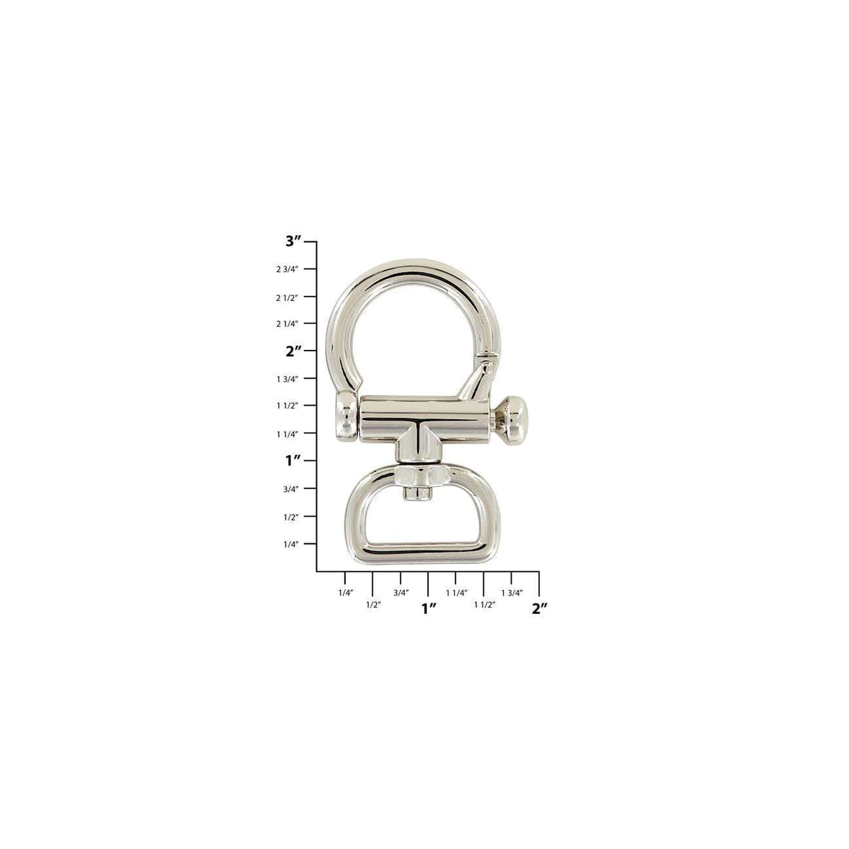 1" Shiny Nickel, Artisan Swivel Snap Hook with pull release bar, Zinc Alloy