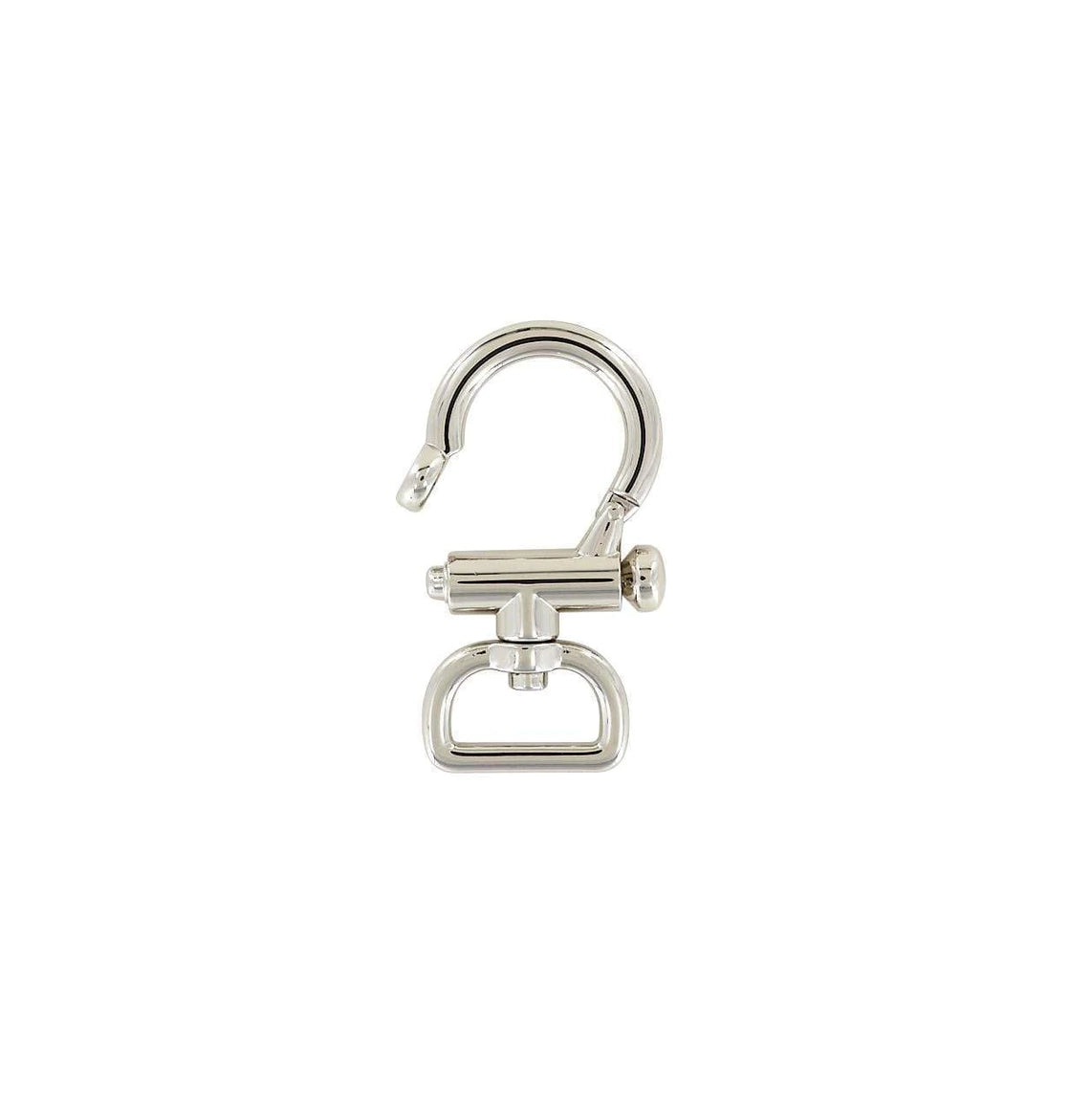 1" Shiny Nickel, Artisan Swivel Snap Hook with pull release bar, Zinc Alloy