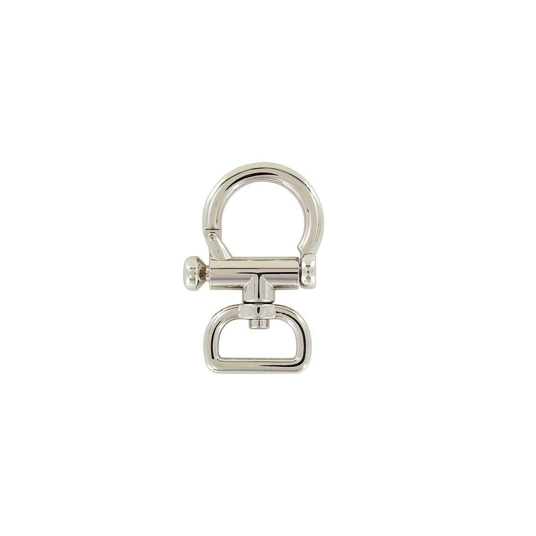 1" Shiny Nickel, Artisan Swivel Snap Hook with pull release bar, Zinc Alloy