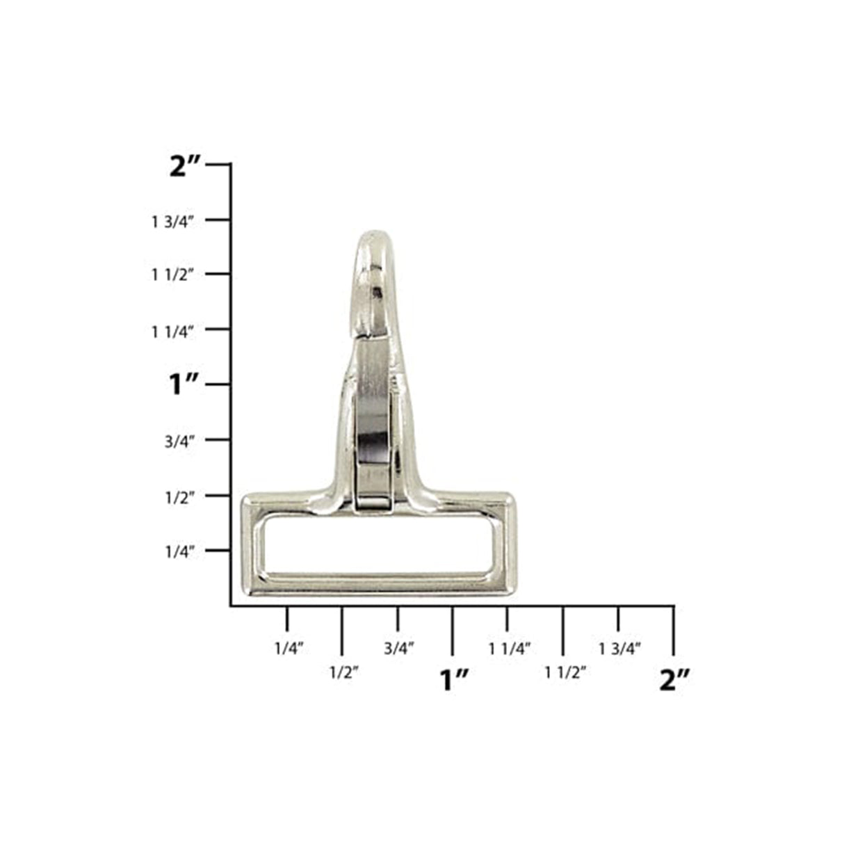 1" Nickel, Halter Snap Hook, Zinc Alloy-PK4
