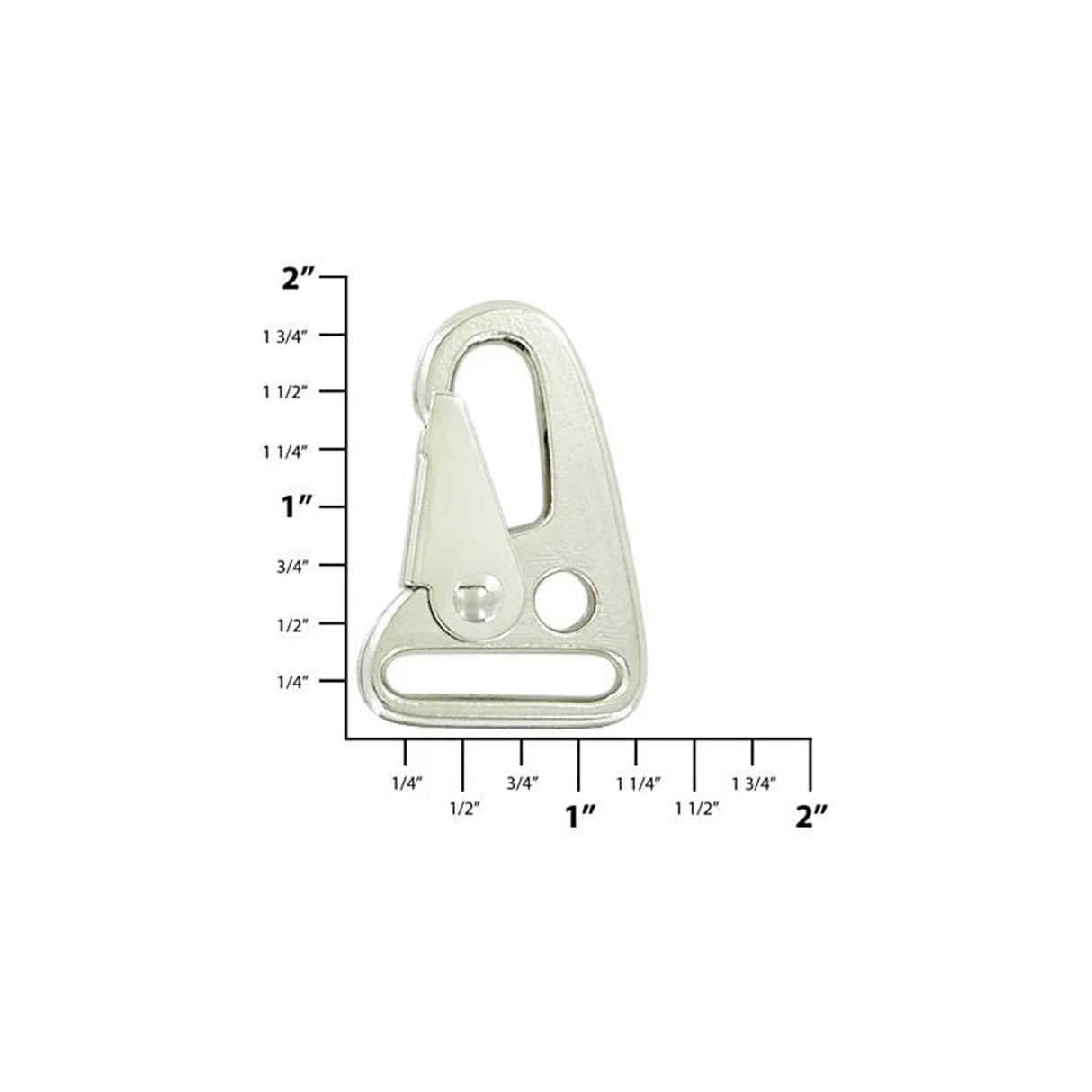 1" Nickel, Lever Snap Hook, Zinc Alloy