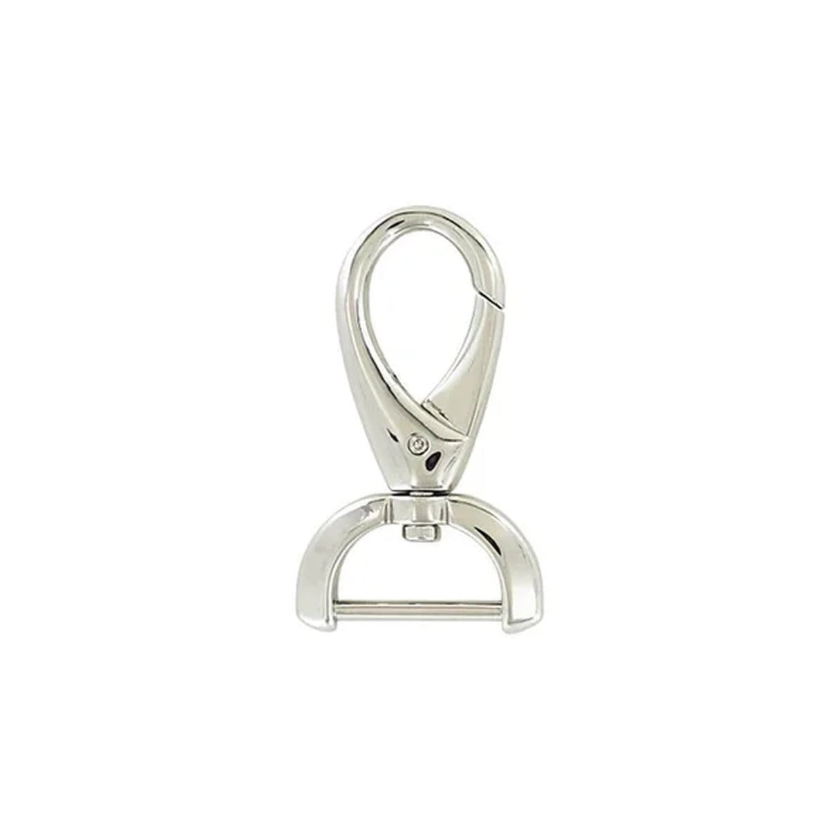 1" Shiny Nickel, 2 7/16" Lever Swivel Snap Hook, Zinc Alloy