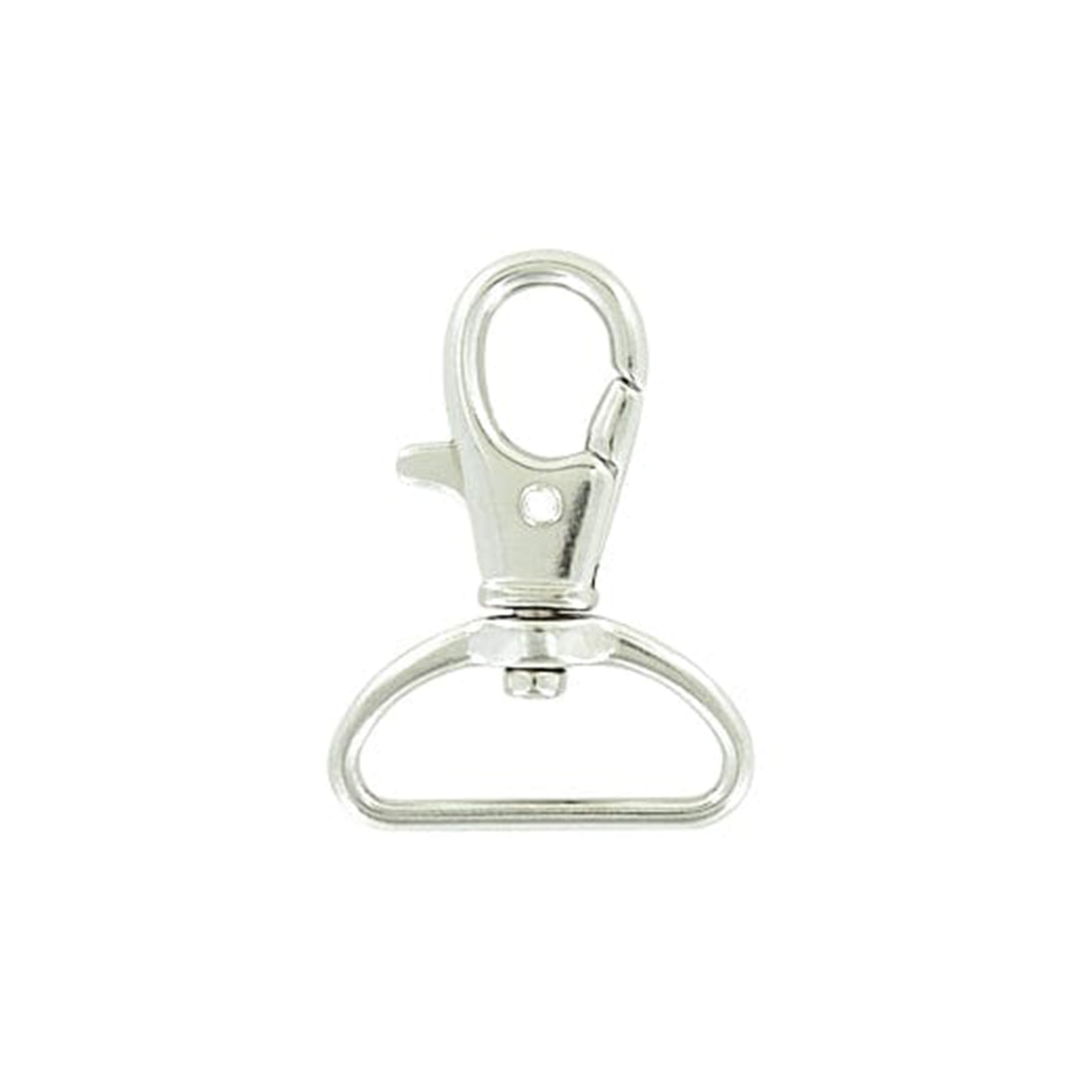 1" Nickel, D-Ring Swivel Snap Hook, Zinc Alloy