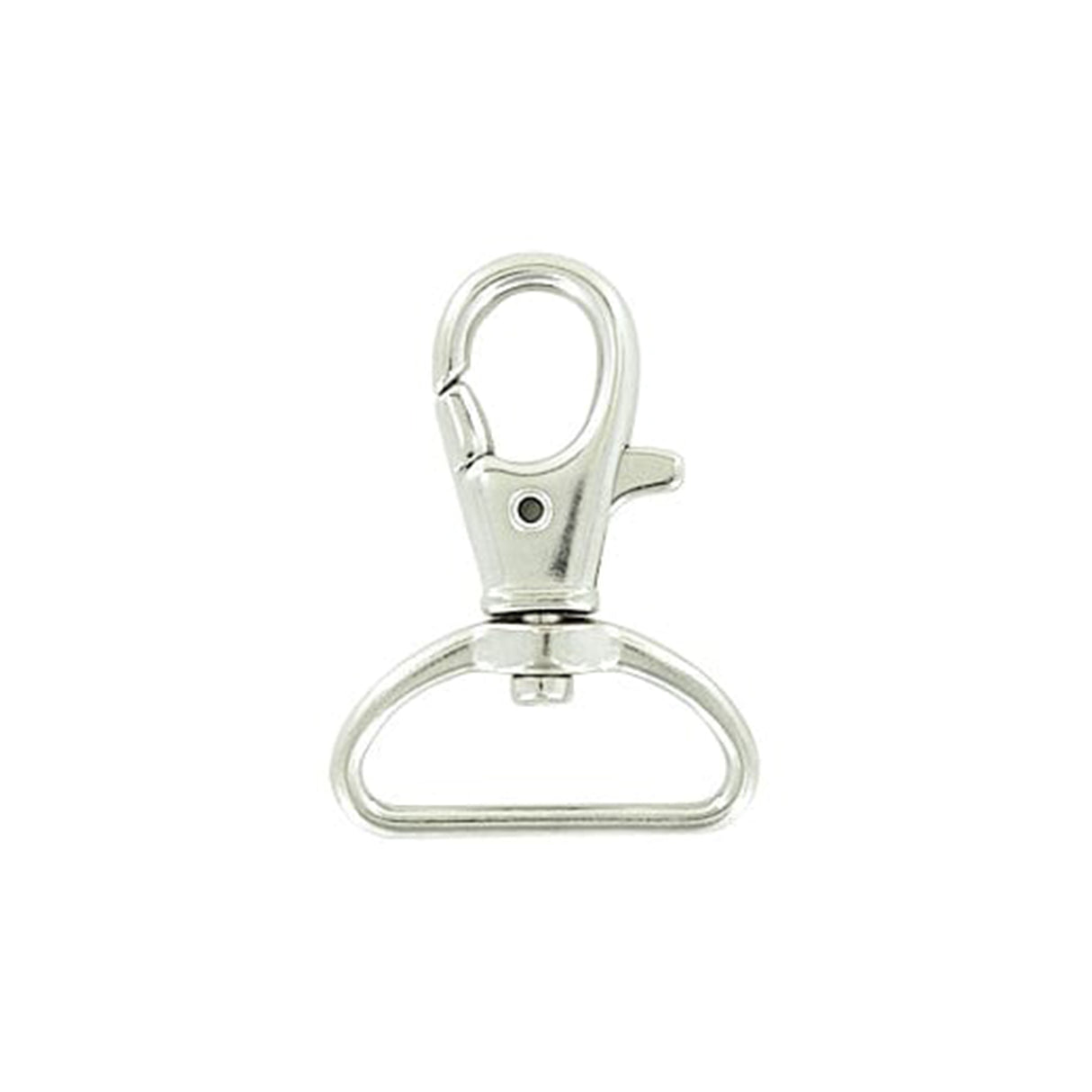 1" Nickel, D-Ring Swivel Snap Hook, Zinc Alloy