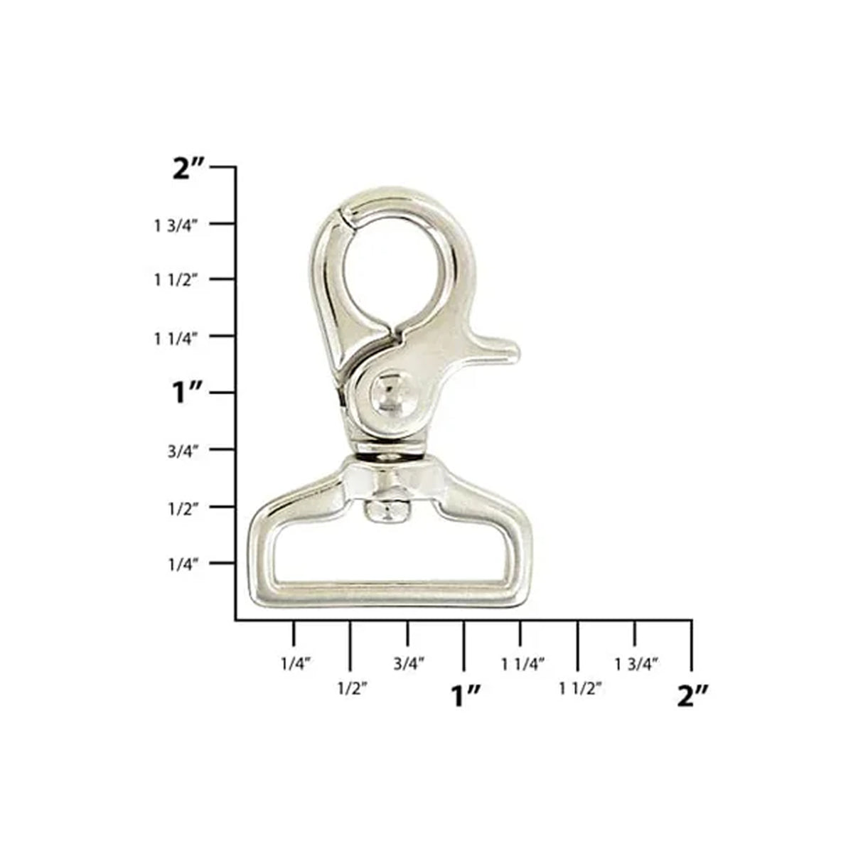 1" Nickel, Trigger Swivel Snap Hook, Zinc Alloy- 4pk