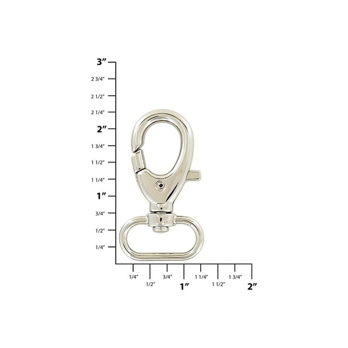 1" Shiny Nickel, Trigger Swivel Snap Hook, Zinc Alloy