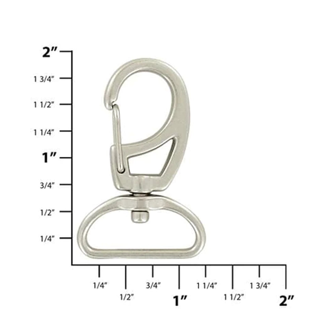 1" Satin Nickel, Lever Swivel Snap Hook, Zinc Alloy