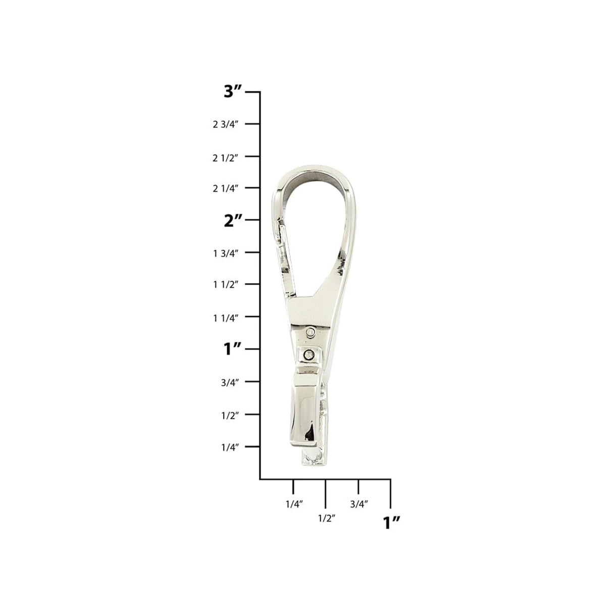 1" Shiny Nickel, Lever Snap Hook, Zinc Alloy