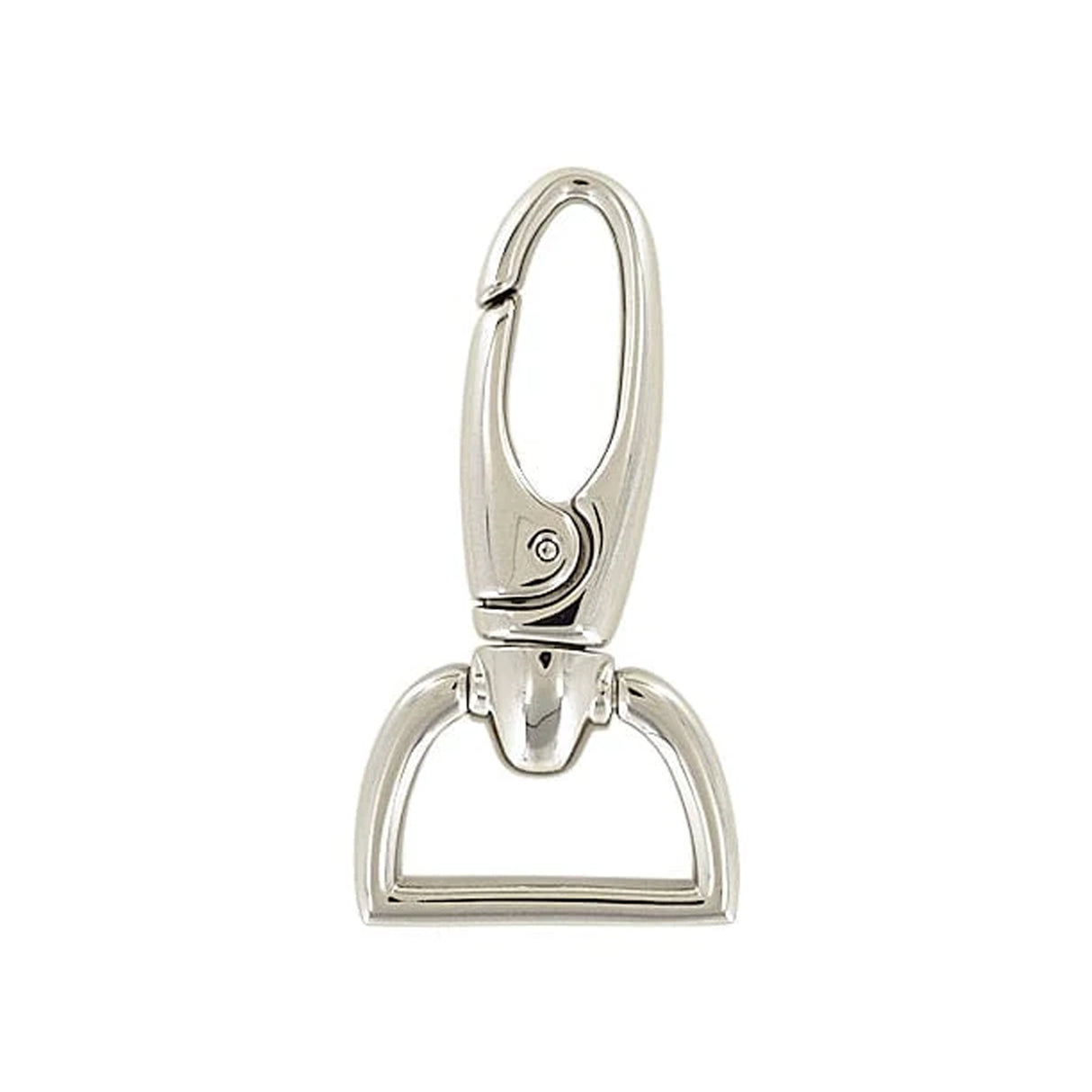 1" Shiny Nickel, 2 1/2" Lever Swivel Snap Hook, Zinc Alloy