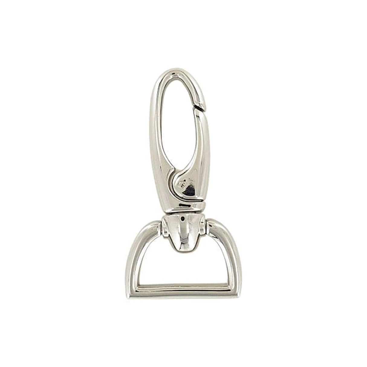 1" Shiny Nickel, 2 1/2" Lever Swivel Snap Hook, Zinc Alloy