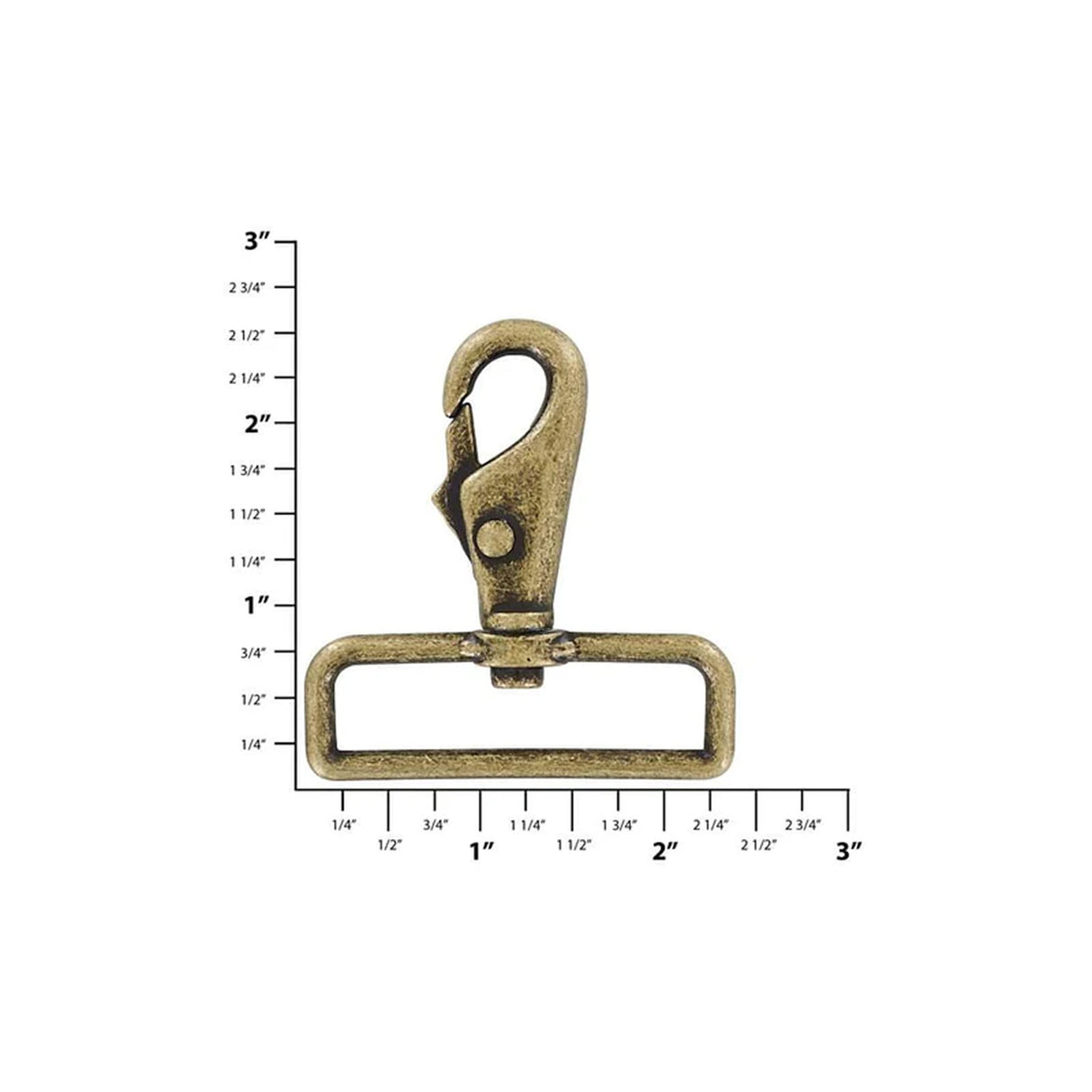 2" Antique Brass, Lever Swivel Snap Hook, Zinc Alloy-PK4