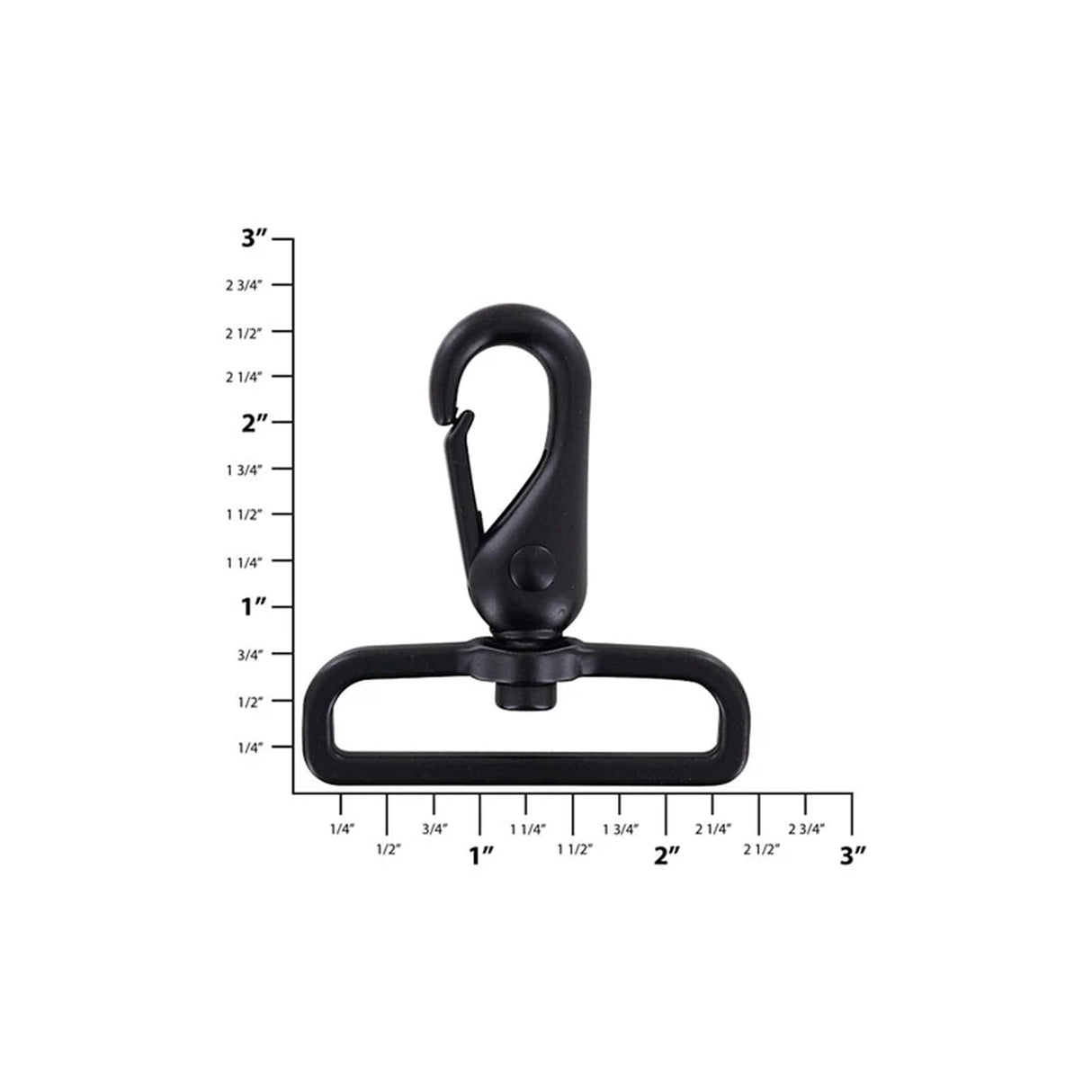 2" Matte Black, Lever Swivel Snap Hook, Zinc Alloy