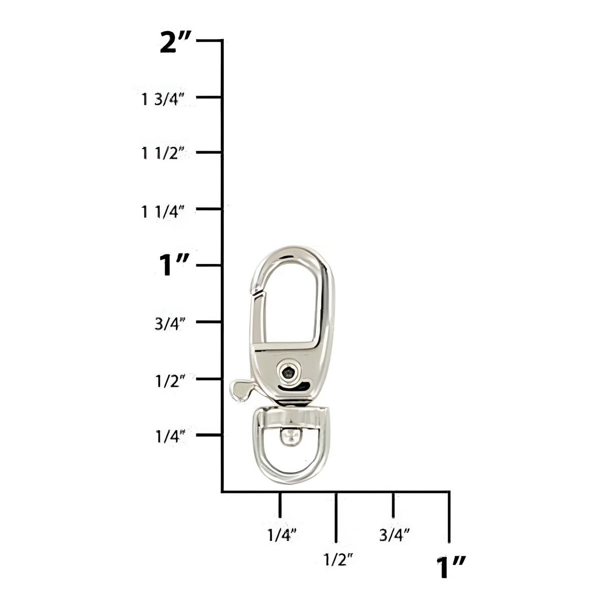 3/16" Shiny Nickel, Trigger Swivel Snap Hook, Zinc Alloy-PK5