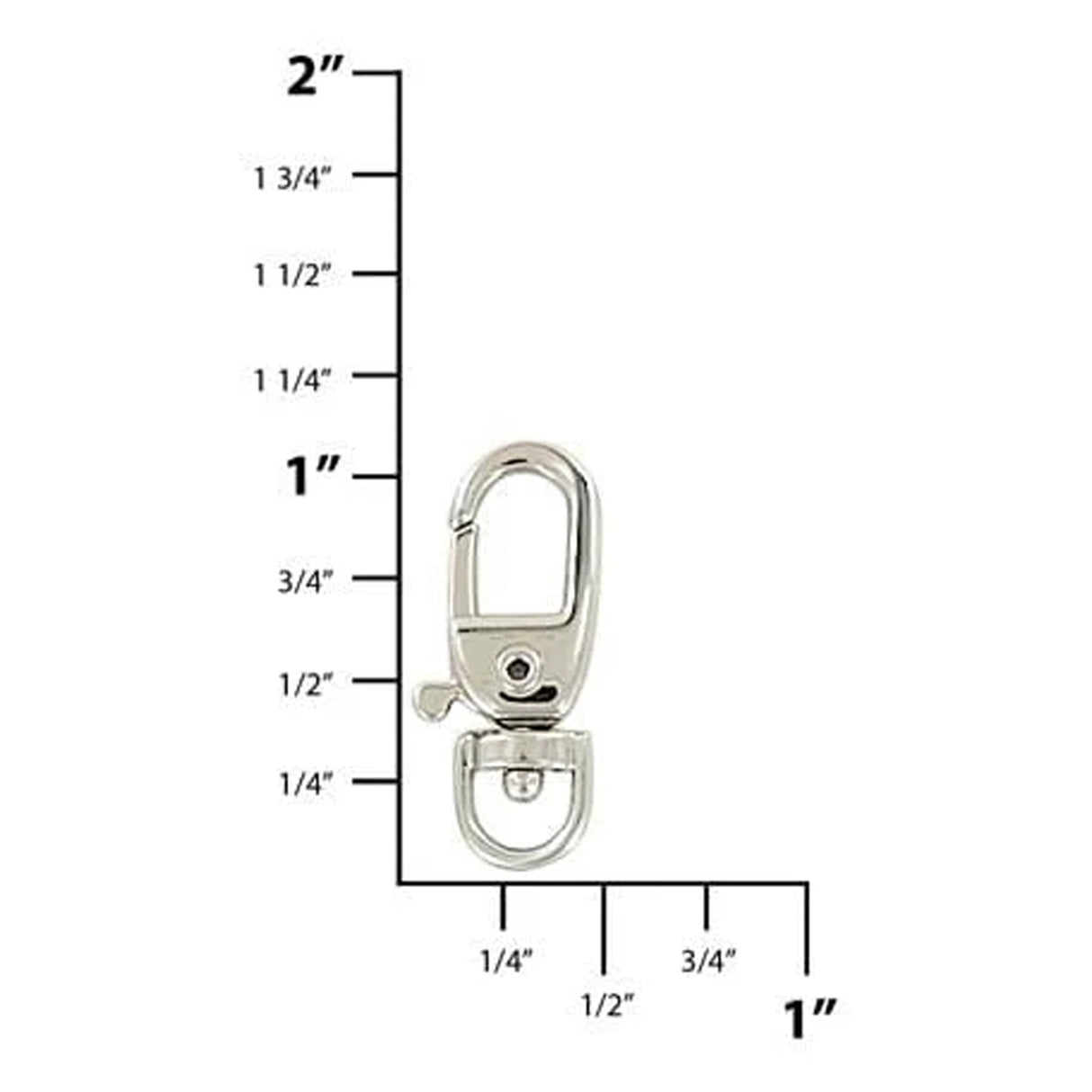 3/16" Shiny Nickel, Trigger Swivel Snap Hook, Zinc Alloy-PK5