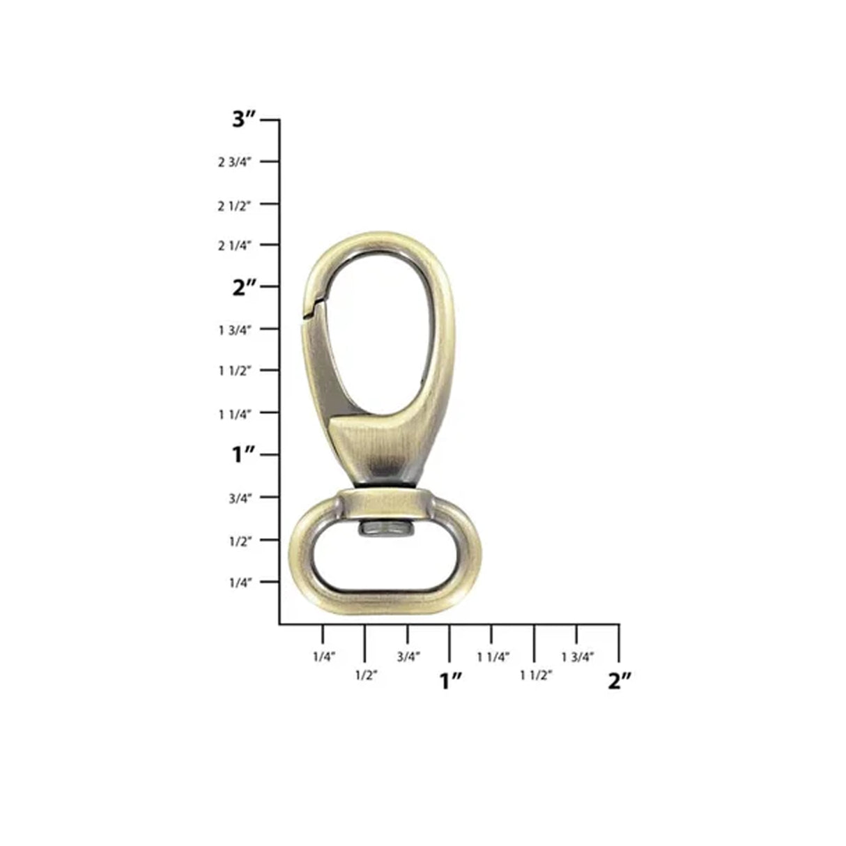 3/4" Antique Brass, 2 3/16" Lever Swivel Snap Hook, Zinc Alloy