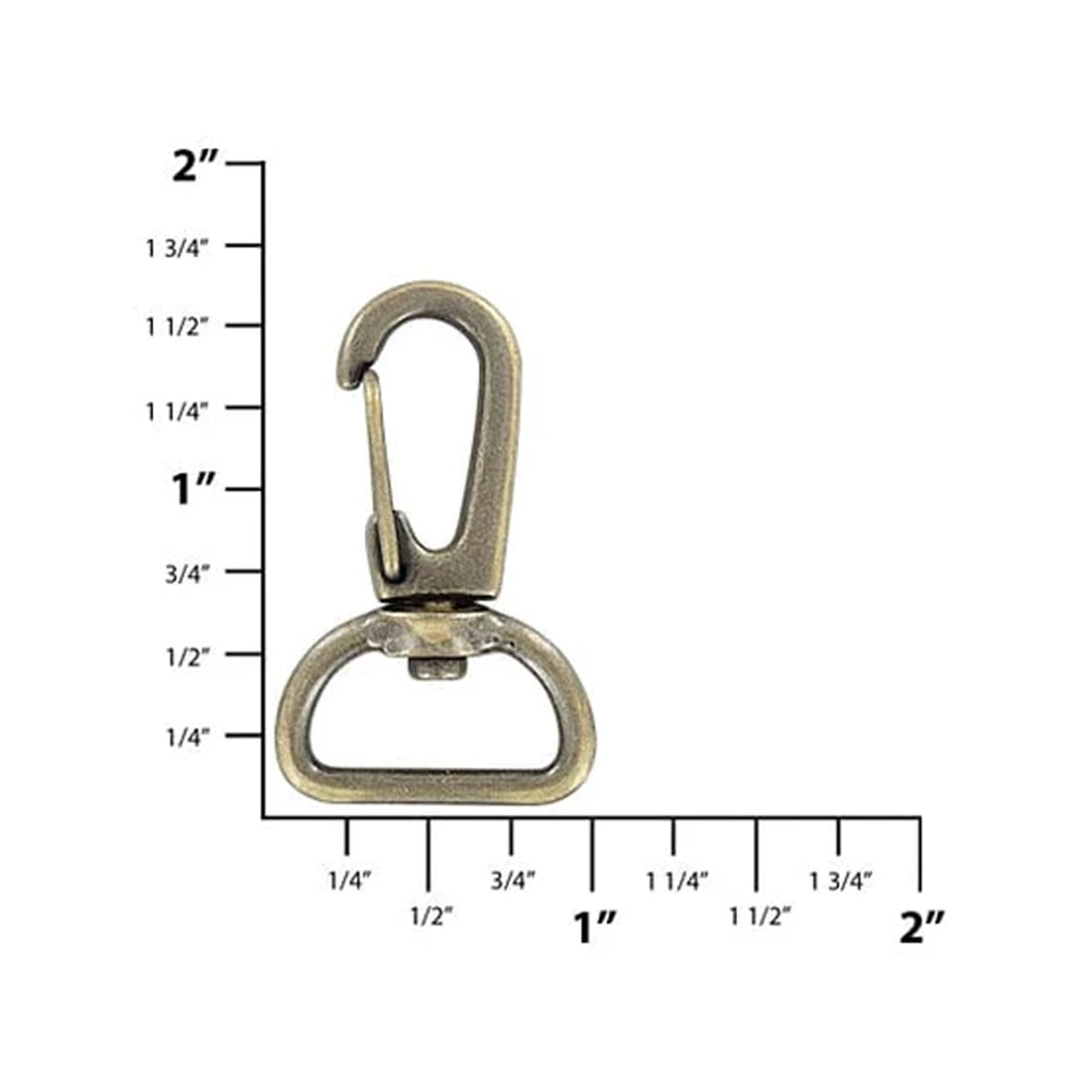 3/4" Antique Brass, 1 1/2" Lever Swivel Snap Hook, Zinc Alloy
