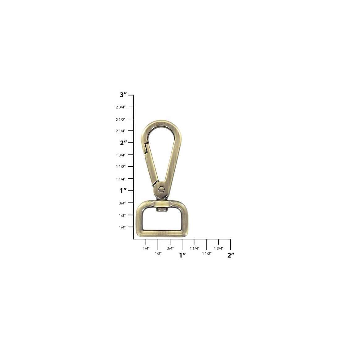 3/4" Antique Brass, Tear Drop Lever Swivel Snap, Zinc Alloy