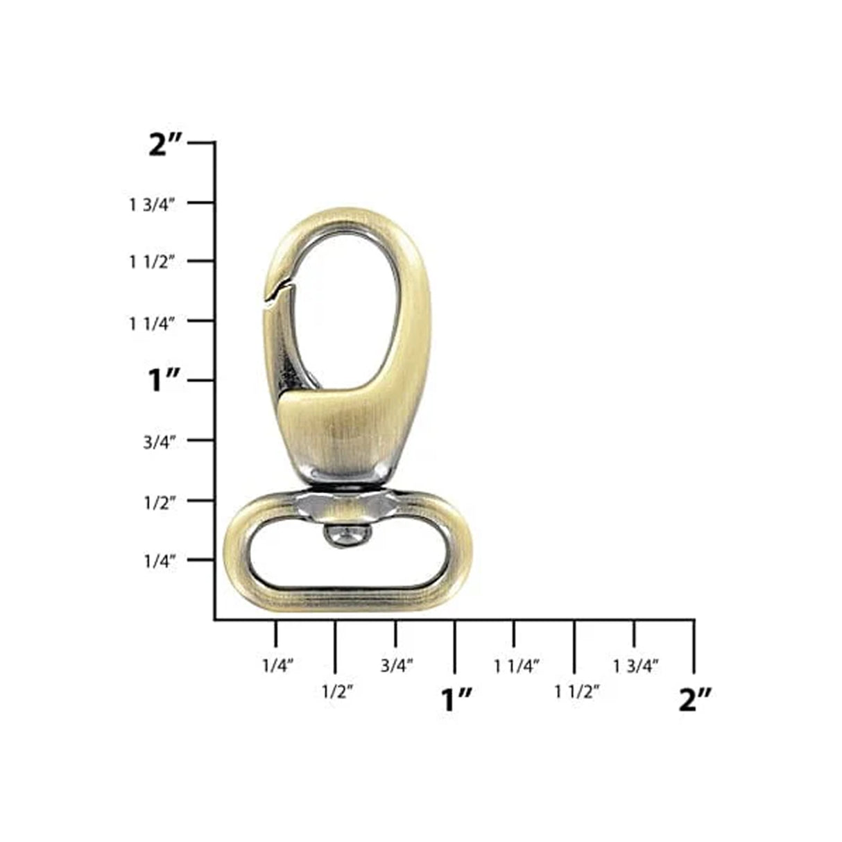 3/4" Antique Brass, Lever Swivel Snap Hook, Zinc Alloy-PK4