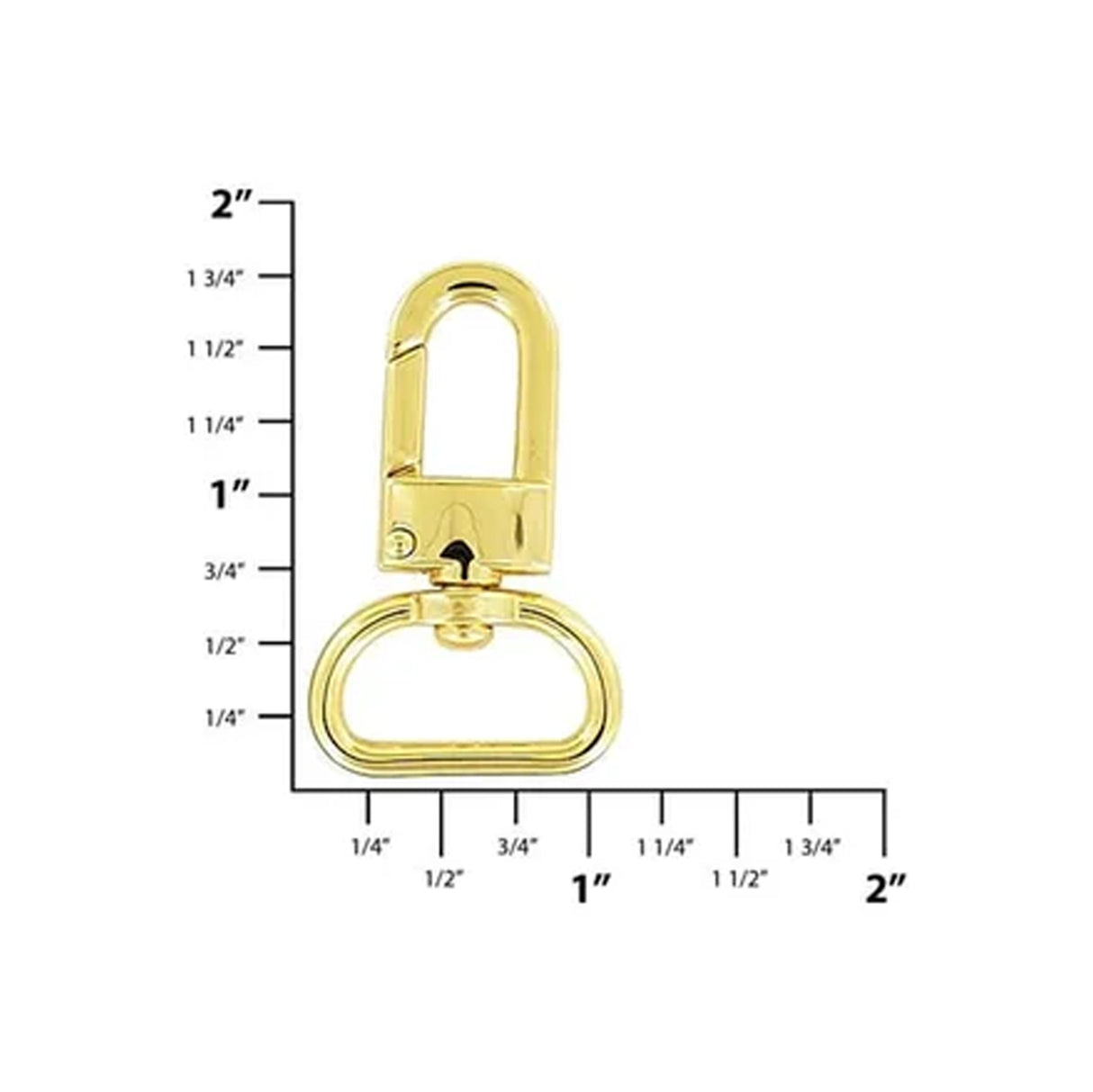 3/4" Shiny Gold, 1 11/16" Lever Swivel Snap Hook, Zinc Alloy