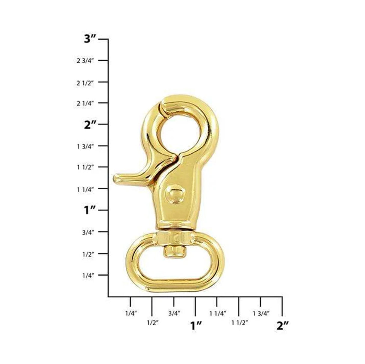 3/4" Shiny Gold, 2 1/4" Trigger Swivel Snap Hook, Zinc Alloy
