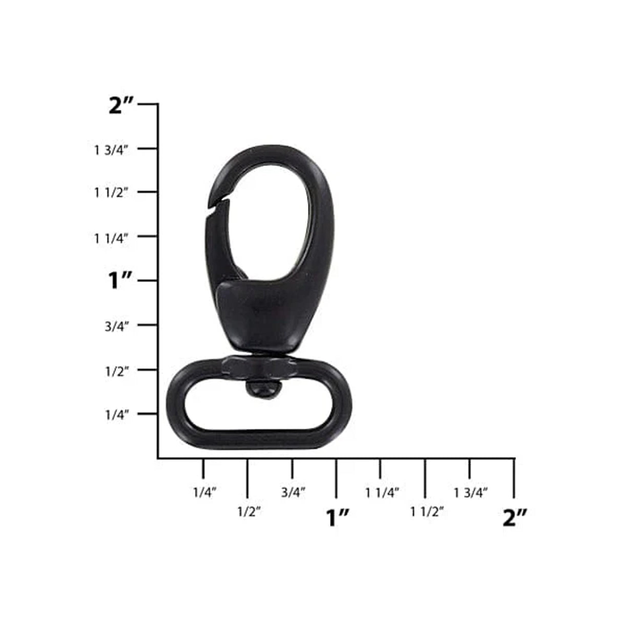 3/4" Matte Black, Lever Swivel Snap Hook, Zinc Alloy, 4-Pack