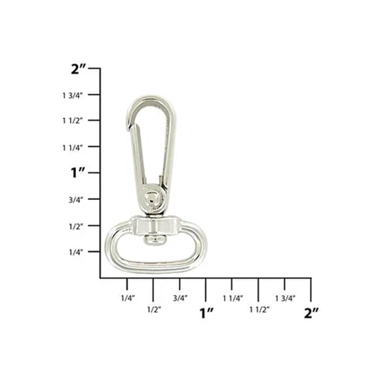 3/4" Shiny Nickel, Lever Swivel Snap Hook, Plastic, 4-Pack