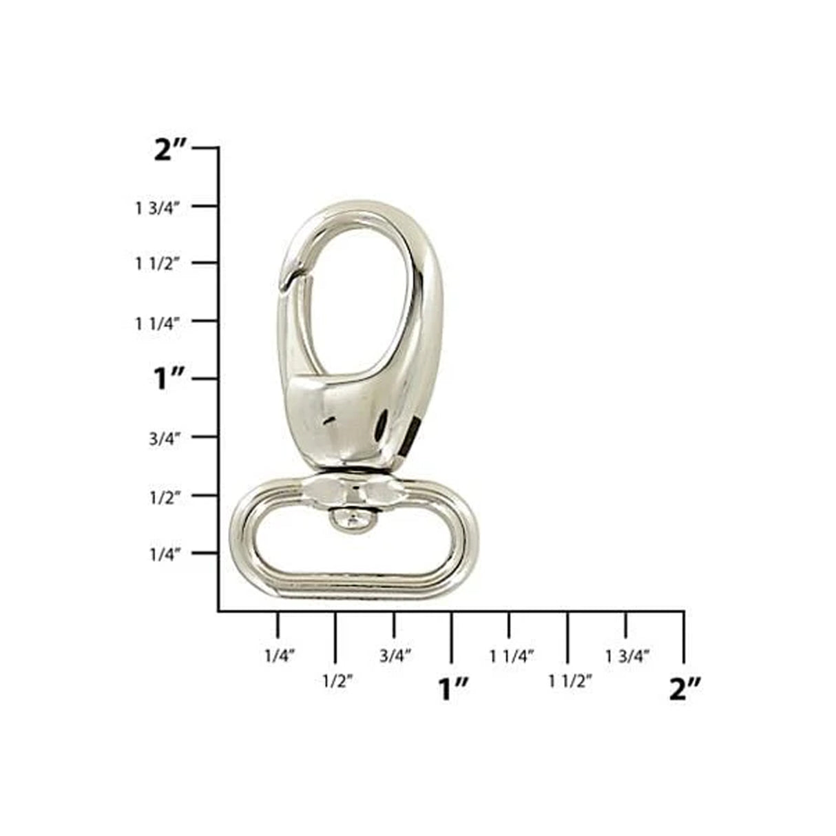3/4" Shiny Nickel, Lever Swivel Snap Hook, Zinc Alloy, 4-Pack