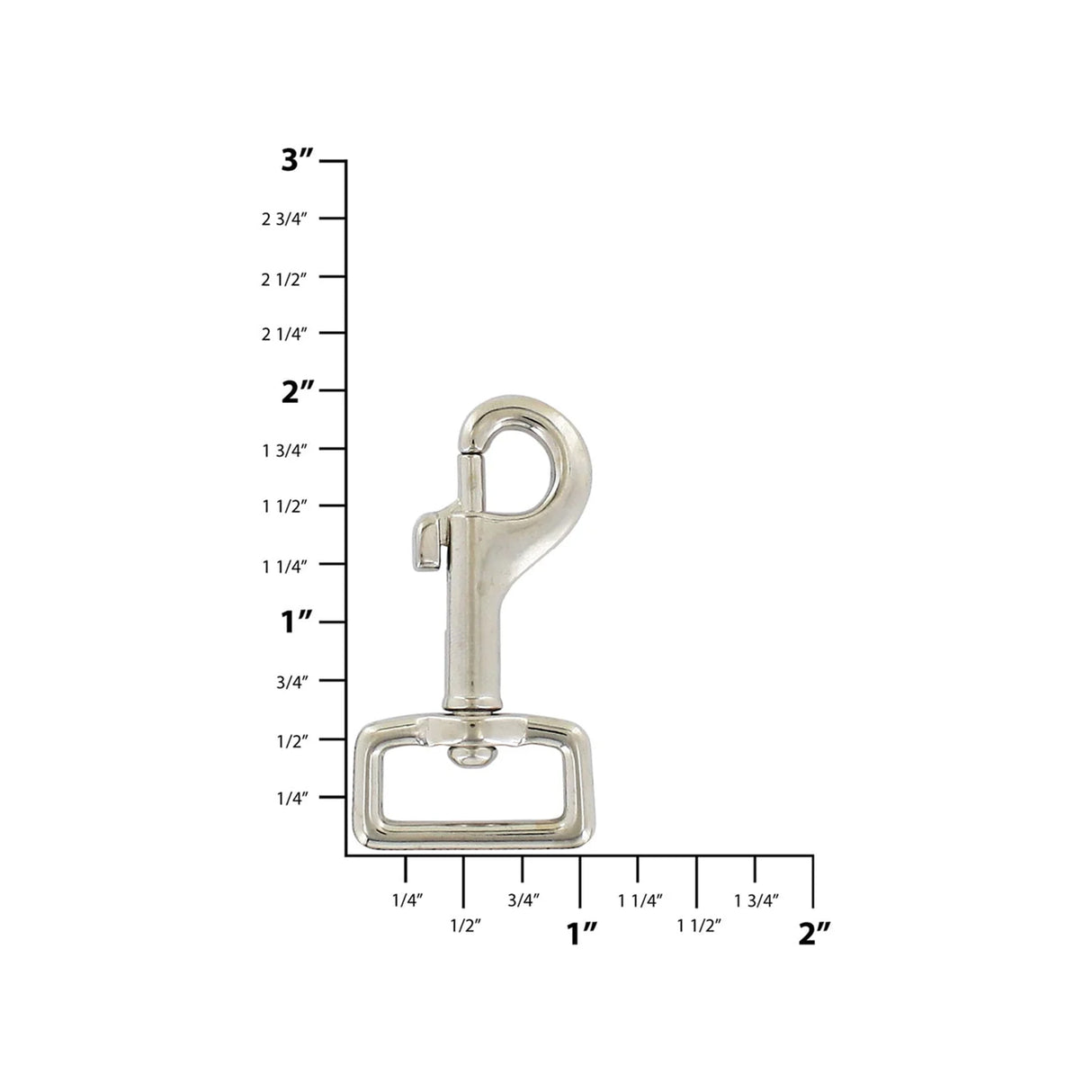 3/4" Nickel, Swivel Snap Hook, Zinc Alloy