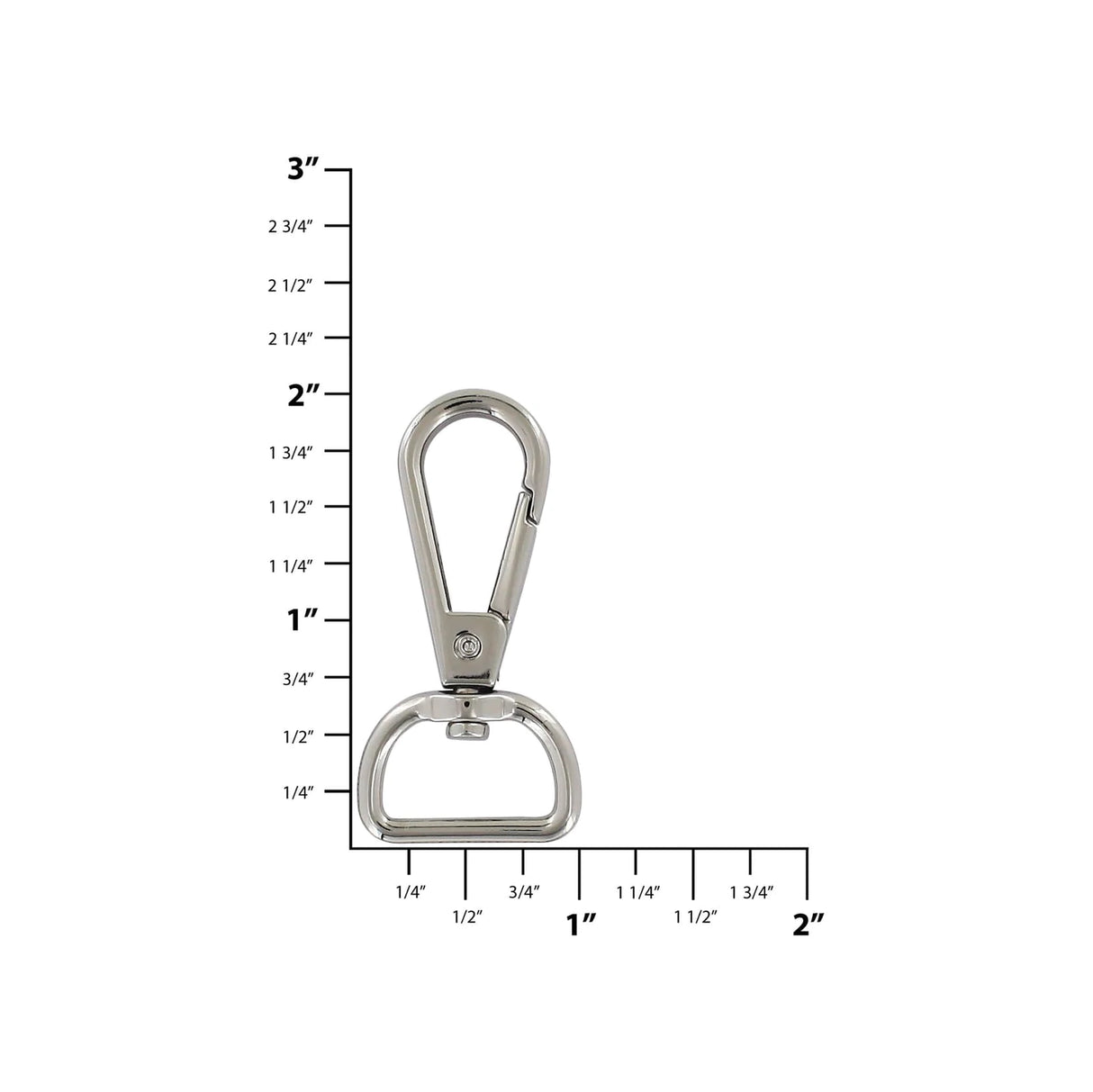 3/4" Shiny Nickel, Tear Drop Lever Swivel Snap, Zinc Alloy-PK5