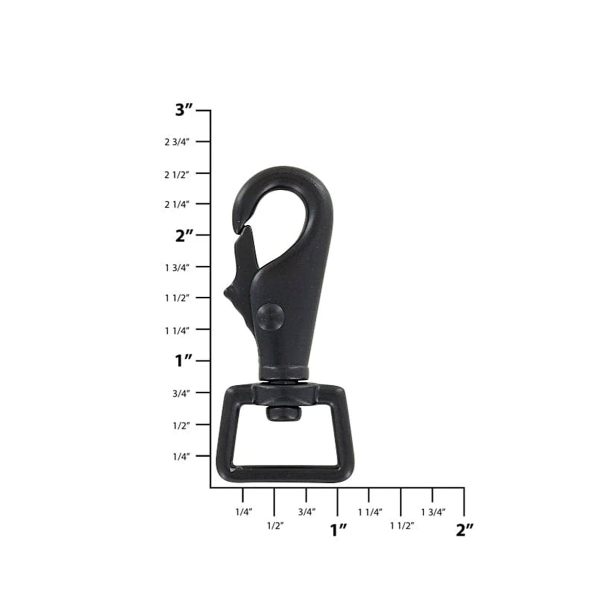 3/4" Shiny Black, Lever Swivel Snap Hook, Zinc Alloy