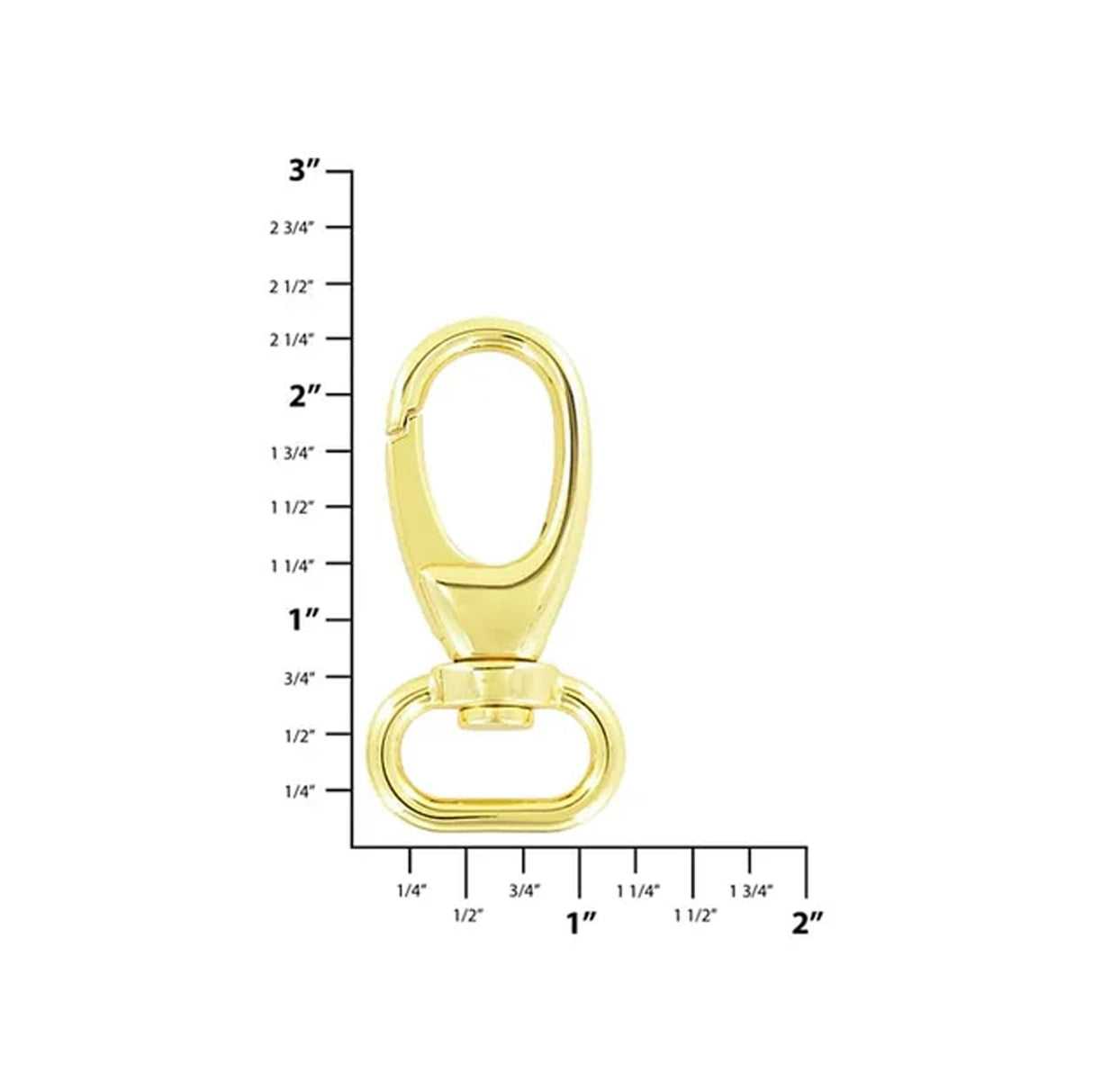 3/4" Shiny Gold, 2 3/16" Lever Swivel Snap Hook, Zinc Alloy