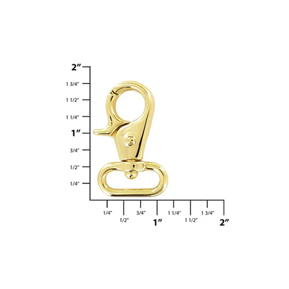 3/4" Shiny Gold, 1 11/16" Trigger Swivel Snap Hook, Zinc Alloy